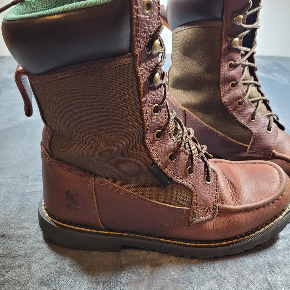 Gander Mountain Mens Waterproof Leather Canvas Hunting Field Boots Size 8 - Picture 2 of 16
